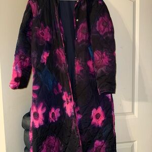 Rachel Comey x Target Coat Womens S Purple Floral Long Quilted Oversized Art